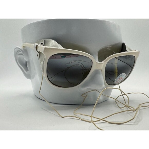 Vintage Cebe Sport Sunglasses | White with Leather Sideshields and Leash France - Picture 1 of 10